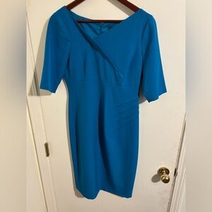 EUC Adrianna Papell Ruched Sheath Dress | blue | Size 8